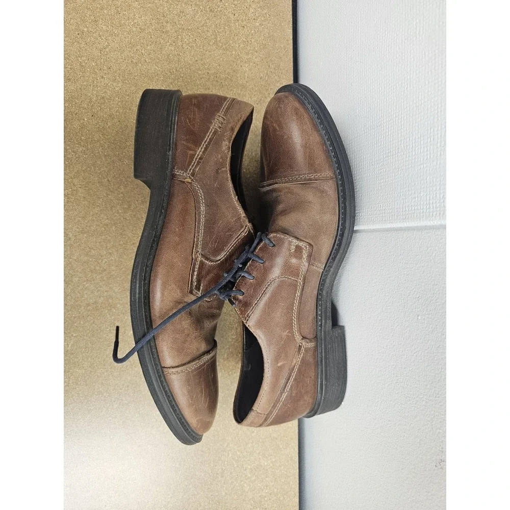 ECCO Derby Dress‎ Shoes Size 11 Brown Leather BIOM Lace Up Mens Cap Toe Comfort
